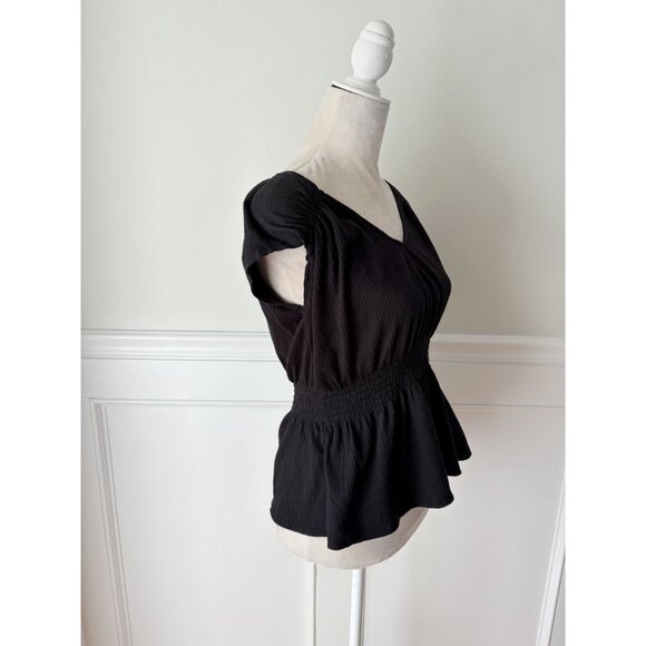 Old Navy Smocked Waist Top Black M - Picture 4 of 7